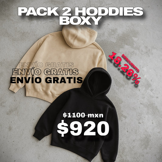 Pack 2 hoddies Boxy Premium- Tela Pesada 420g - ENVÍO GRATIS 🔥