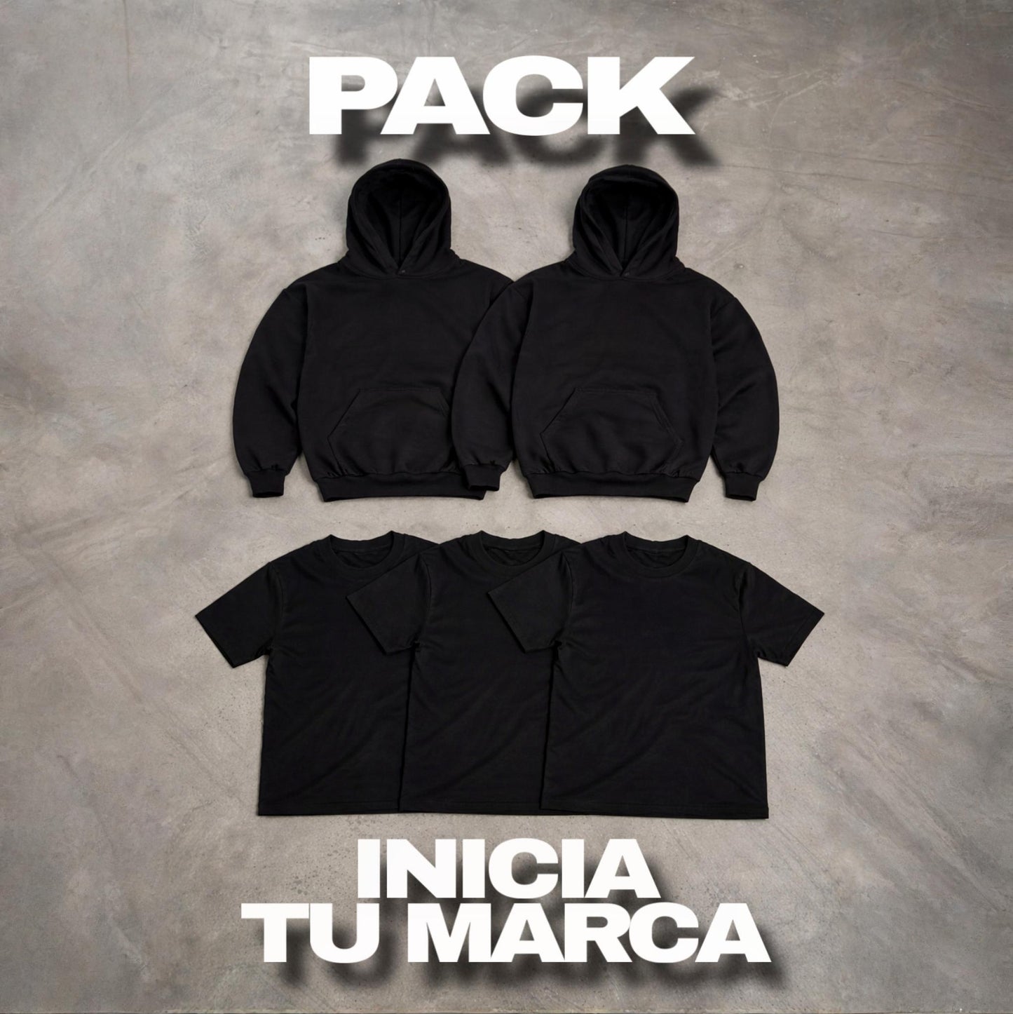Pack Inicio Marca - 2 Hoddies + 3 playeras