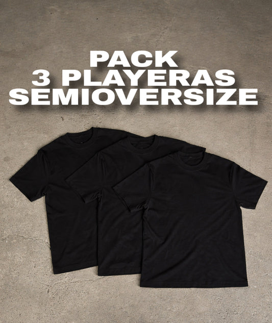 Pack 3 Playeras Semioversize Premium